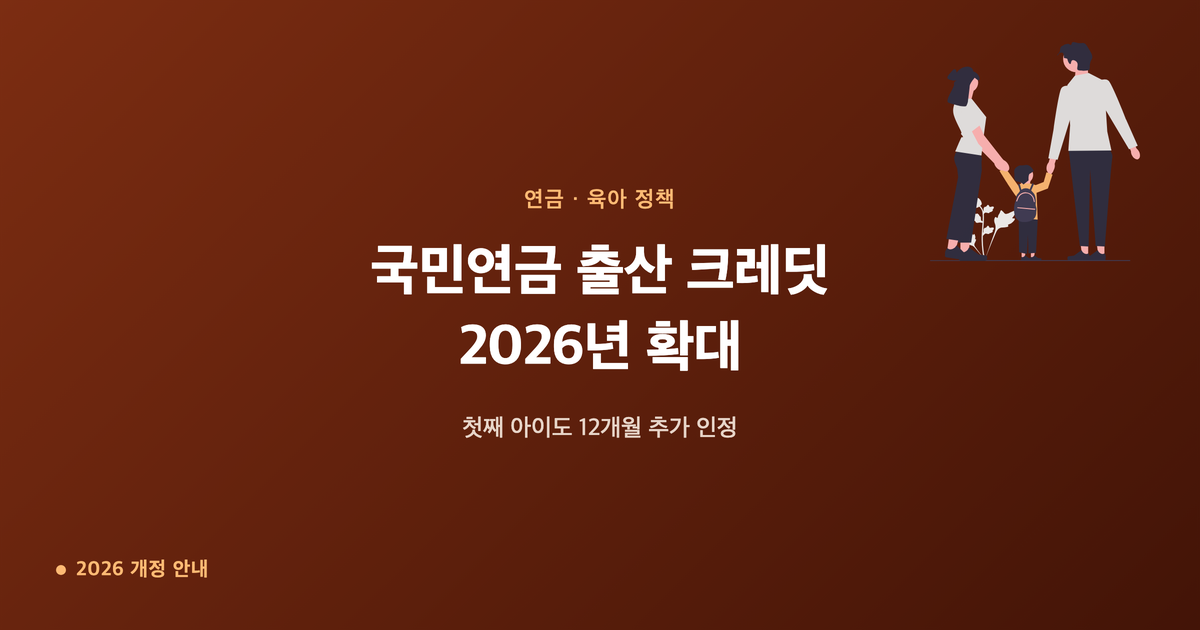 국민연금 출산 크레딧 2026 확대 안내