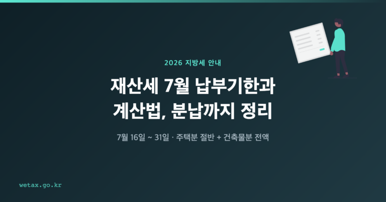 재산세 7월 납부기한과 계산법, 분납까지 정리