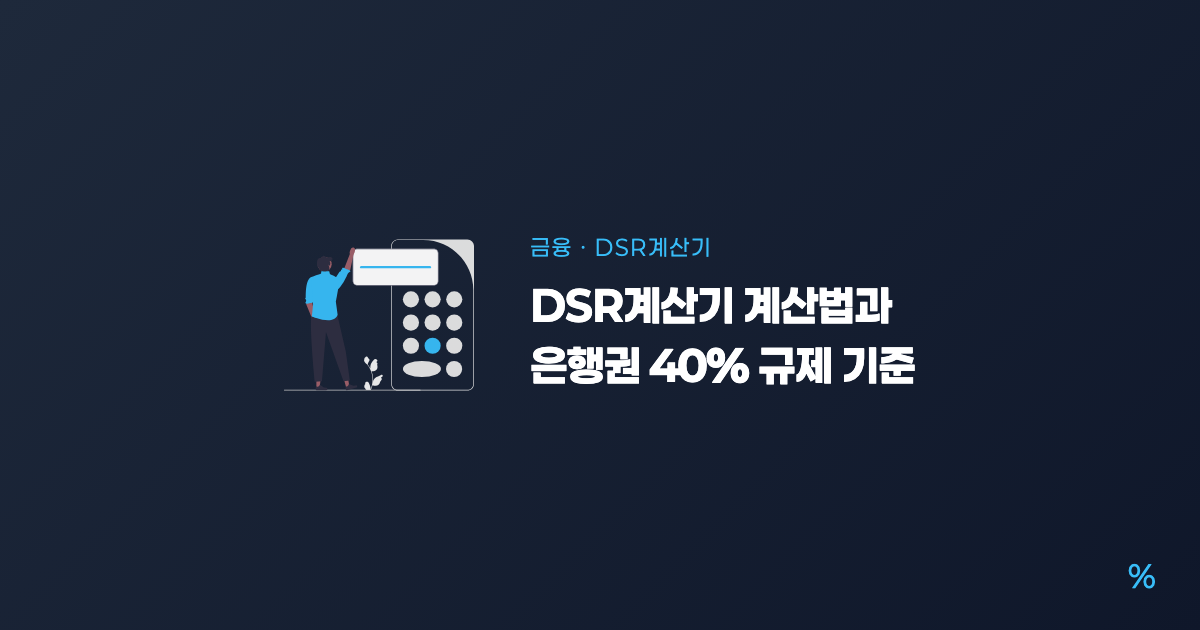 DSR계산기 대표 이미지 — 연소득 6,000만원·주담대 3억원 예시로 보는 은행권 40% 규제 기준